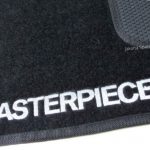 Karpet BMW Seri 3 E46 Bahan Beludru Super Warna Hitam Logo FASTERPICE - 2 Baris