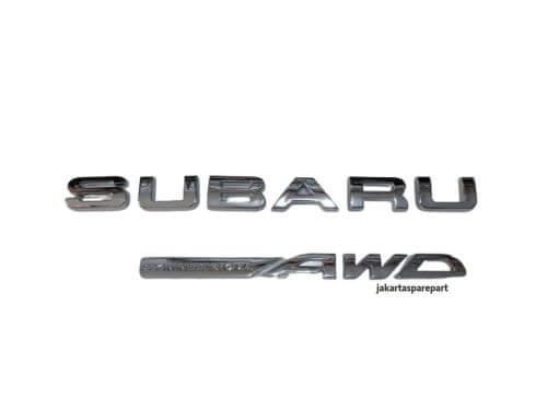 Emblem Tulisan SUBARU AWD Warna Chrome